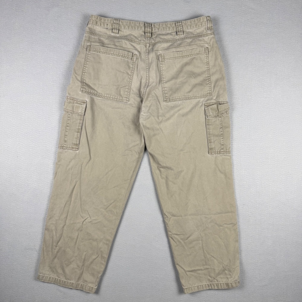 Wrangler WRG Jeans Co Mens Cargo Pants Khaki Tan 36x30 Utility Workwear Pockets - Picture 2 of 8